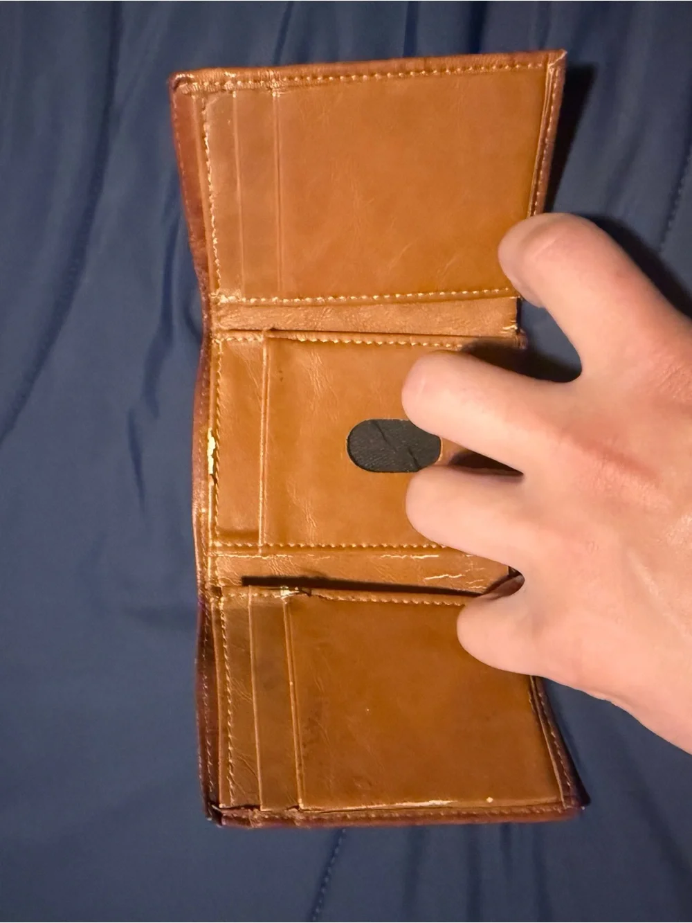 Leather Trifold Wallet - Brown